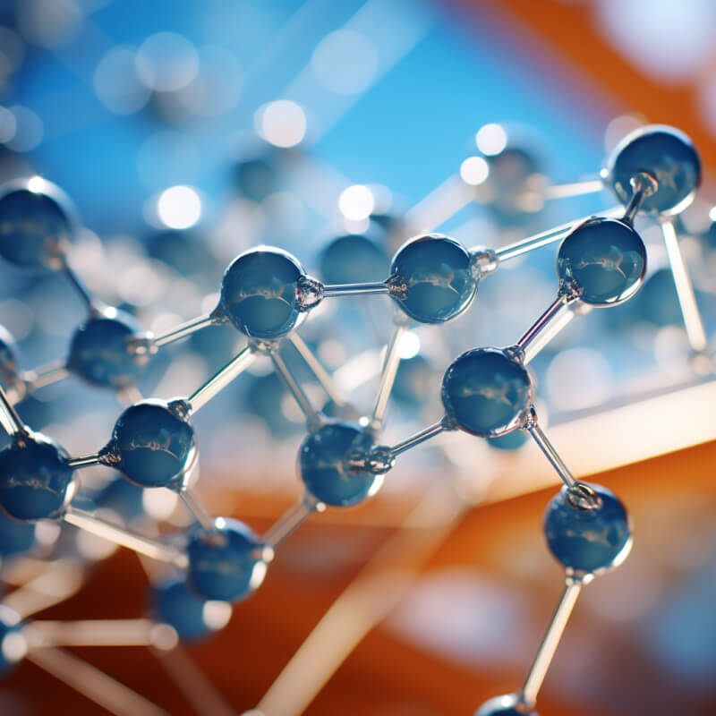 Blue molecular structures under natural light